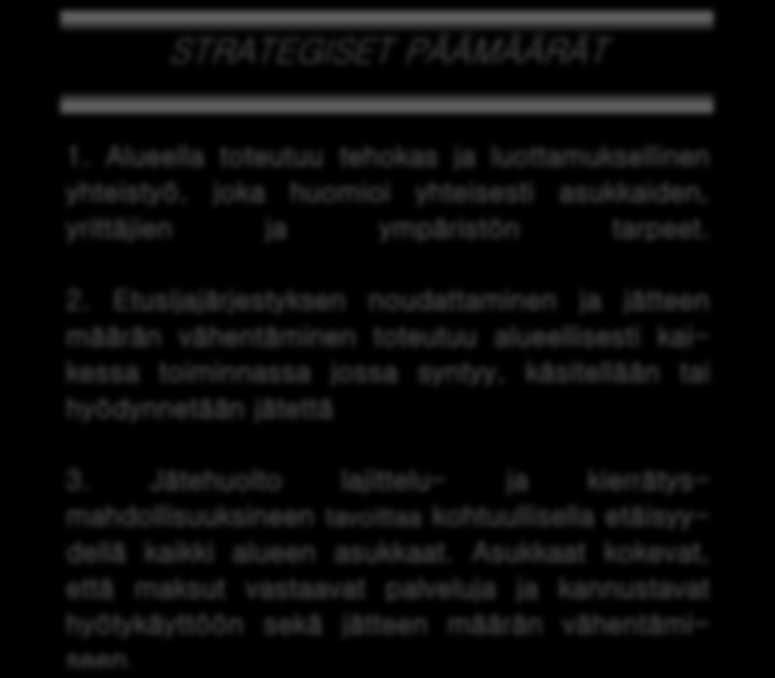 Ohjelmakauden alussa Loimi- Hämeen jätehuollon yhteistoiminta-alueeseen kuuluu 14 kuntaa, jotka ovat Akaa, Forssa, Humppila, Jokioinen, VISIO Loimi - Hämeen jätehuollon yhteistoiminta-alueella