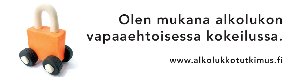 24 LINTU 3/2008 Alkolukon vapaaehtoinen käyttökokeilu 4.2 Alkolukko-tarrat Kokeilun aikana nousi esiin tarve tarrasta, jolla viestittäisiin alkolukon vapaaehtoisesta käytöstä (kuva 6.).