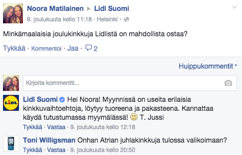 42 Kuva 7: Lidl Suomen asiakaspalvelutilanne Facebookissa Kuvan 7 perusteella Lidl Suomen asiakaspalvelu Facebookissa oli nopeaa ja ystävällistä.