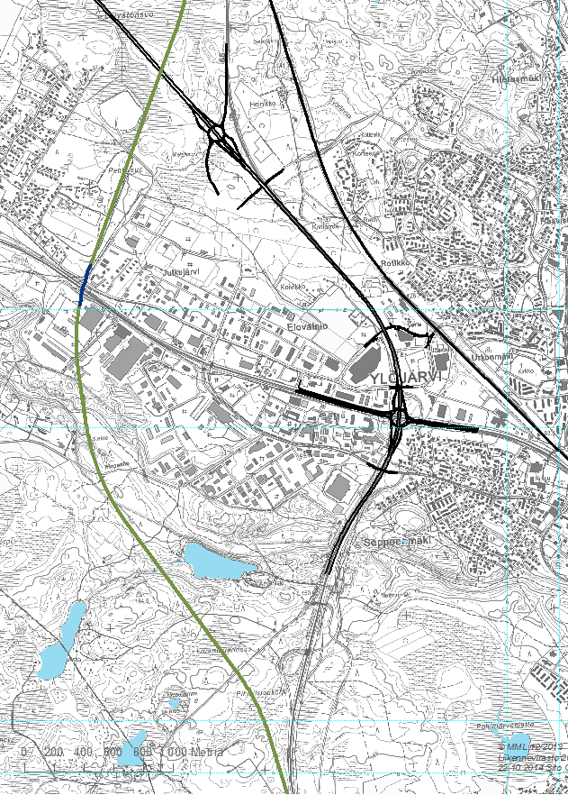 Siltoja vaihtoehdoissa on 3,5 kilometriä ratapituudesta.