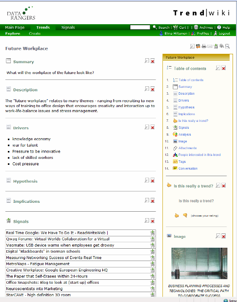 TrendWiki työkalu tulevaisuustiedon keräämiseen organisaatiossa