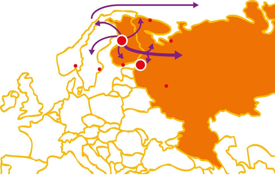 KOILLISVÄYLÄ (NORTHERN SEA ROUTE) MURMANSK RUOTSI SUOMI OULU