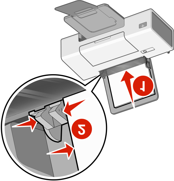 3 Nosta paperikaukalo ylös ja vedä vastaanottoalusta ulos. 4 Lisää paperia ja säädä paperiohjain.