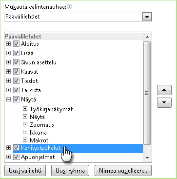 Lisäominaisuuksien käyttäminen Voit tallentaa yksittäisiä makroja Näytä-välilehden Makrot-painikkeen avulla.