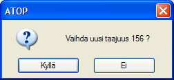 -toiminnolla. Valitse uusi taajuus yhdelle tai useammalle paketille samalla kertaa Vaihdettuihin riveihin tulee Vaihda rasti.