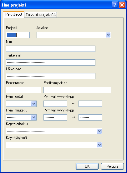 Projektin tiedot Projektin poistaminen Voit tarvittaessa poistaa ja tuhota projekteja. Valitse ylläpitovalikosta Projektit Poista.