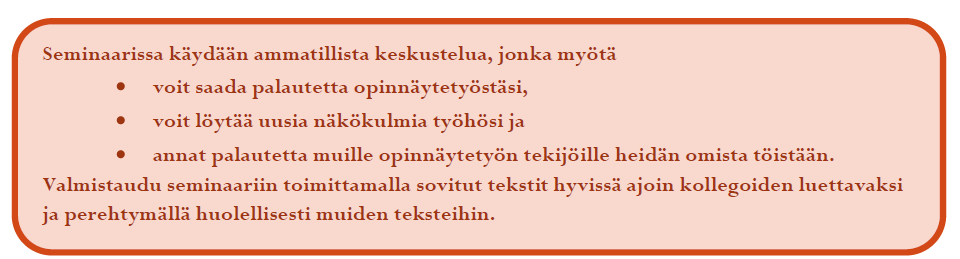 rajata tiiviimmäksi kokonaisuudeksi omien pohdintojen ja vertaiskeskustelujen avulla. Kirjoittamisprosessin edetessä on tavallista, että kirjoittaja sokeutuu omille teksteilleen.