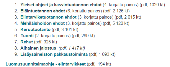 Luomuehdot Ennen kuin hakeudut luomuun perehdy hyvin luomutuotannon ehtoihin: Ehtoja kannattaa palauttaa mieliin