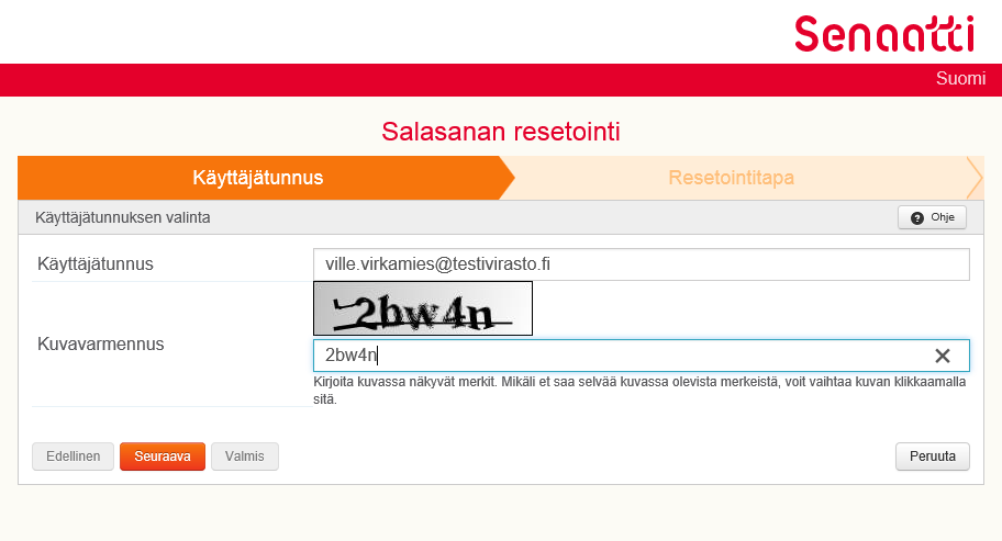 UNOHTUNEEN SALASANAN PALAUTTAMINEN Syötä sähköpostiosoitteesi