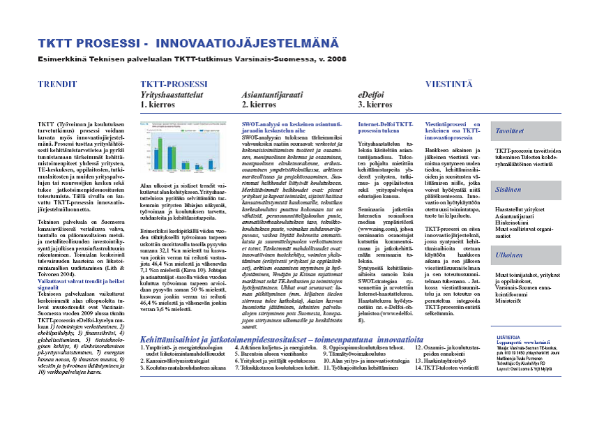 ESIMERKKI TYÖVOIMAN JA KOULUTUKSEN TARVETUTKIMUS TKTT-KONSEPTI TKTT