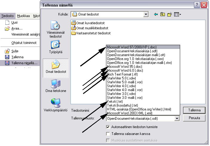 - 58 - Valitse tallennuskansio, anna asiakirjalle nimi ja hyväksy toimenpide painikkeesta Tallenna normaaliin Windows-tapaan.