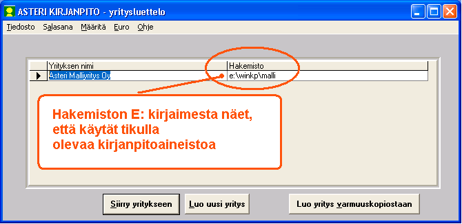 Voidaksesi ajaa ohjelmia tikulta, tulee Asteri kirjanpito tai kirjanpidon esittelyversio olla asennettu sille koneelle, jossa tikku on.