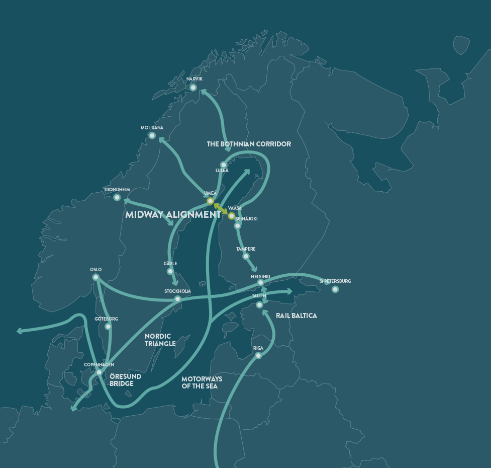 (Nasjonal transportplan 2014 2023). Todettakoon myös, että yhteys Itämeren yli on kehittynyt huomattavasti luotettavampaan suuntaan.
