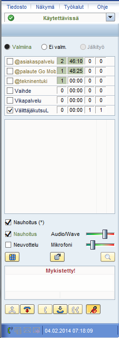 Käyttöohje 7 (16) SOITTAMINEN Soittaminen valitsemalla numerot: 1. Napsauta numeronvalintakenttään 2. Valitse ulkoinen numero (suuntanumeroineen) 3. Napsauta Soita Puhelun lopetus: 4.