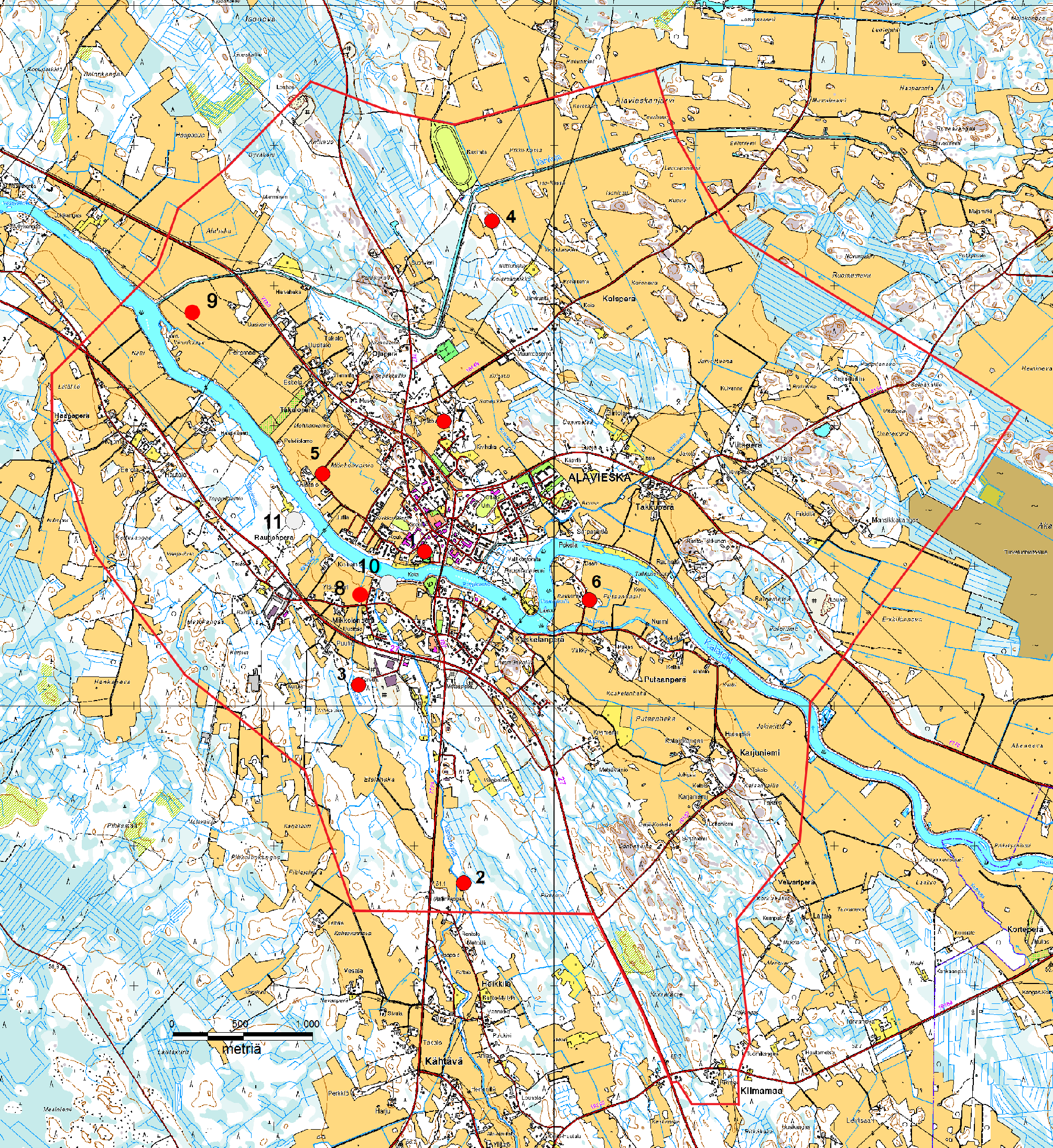 5 4. Yleiskartat Maanmittauslaitos, lupa 564/KP/09 Kartta 1.