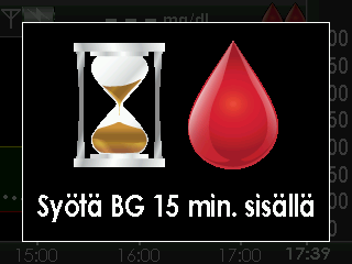 9 9.2.2 TILAPALKIN SYMBOLIT KALIBROINTIKEHOTTEIDEN AIKANA 1. Tyhjennä kehote näytöstä painamalla VALINTA-painiketta. 2. Tarkista näytön yläreunassa oleva tilapalkki.