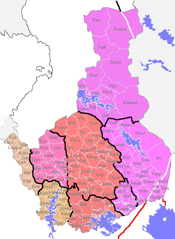 Pitkän A:n diftongiutuminen (%) moa ~ mua, peä ~ piä, kalloa ~ kalloo, pitkeä ~ pitkee Erot kolmella itäsuomalaisella paikkakunnalla ja kolmella