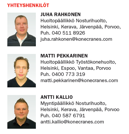 KONECRANESIN EDUSTUS JA YHTEYSTIEDOT LISÄTIETOA MYÖS www.konecranes.fi www.konecranes.com www.youtube.