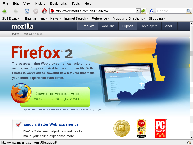 Kuva 12-1 Firefoxin selainikkuna 12.1.1 Selaaminen välilehtien avulla Jos käytät usein useita Web-sivuja yhtä aikaa, selaaminen välilehtien kanssa voi helpottaa sivujen välillä siirtymistä.