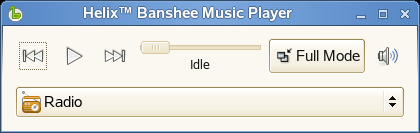 Kuva 16-4 Helix Banshee minitilassa Musiikkisuositukset Helix Banshee suosittelee automaattisesti musiikkia, josta se uskoo sinun pitävän senhetkisen