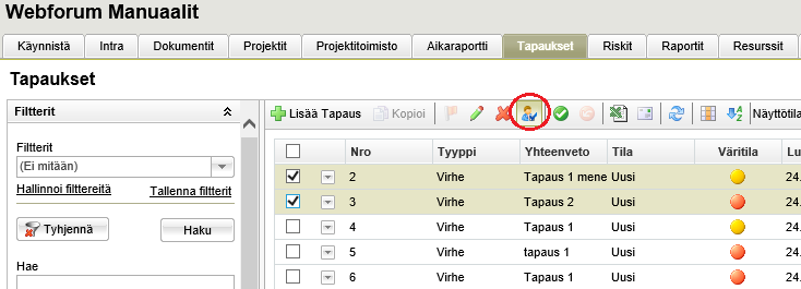 Tapaukset Vapaatekstihaku tapauksissa Nyt voit etsiä hakusanalla tapauksia.