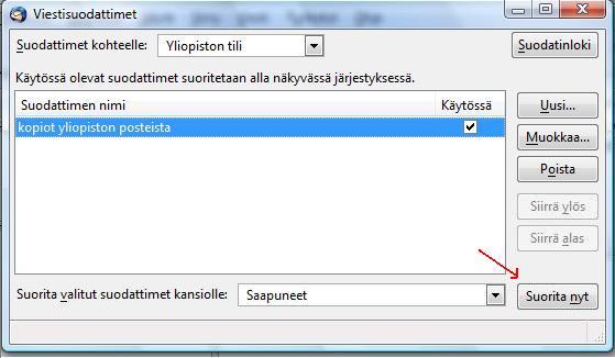 Suodatin Tuo kopiot kaikista valitun kohteen viesteistä paikalliseen kansioon Jos epäilet, ettet muista aina välillä käydä tarkkailemassa postilaatikkosi kokoa, ja erikseen hävittämässä