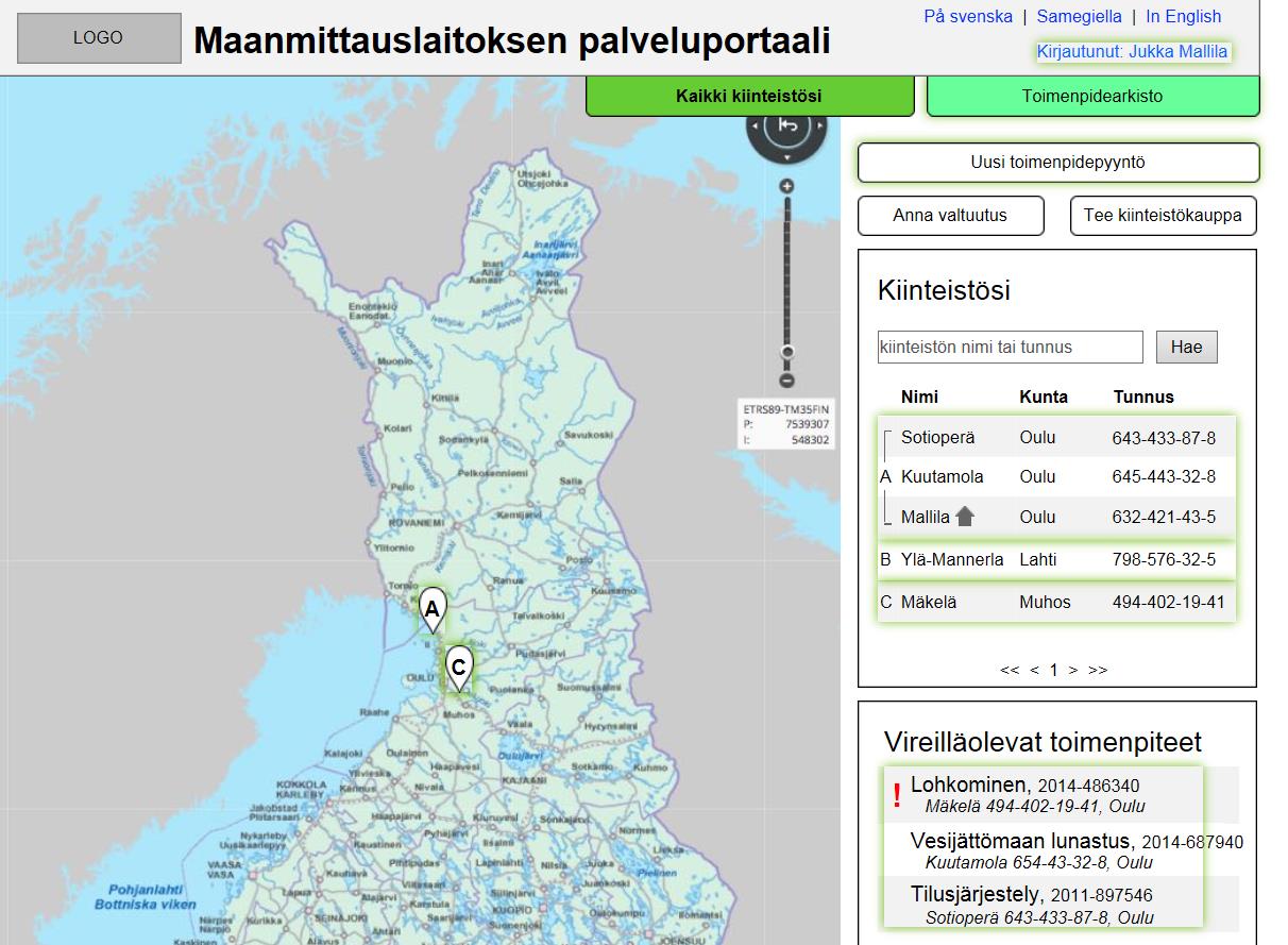 Karttaliittymä