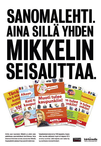 The Anttila retail chain opened a new department store in Mikkeli and advertised it in the local Etelä-Savo newspaper.