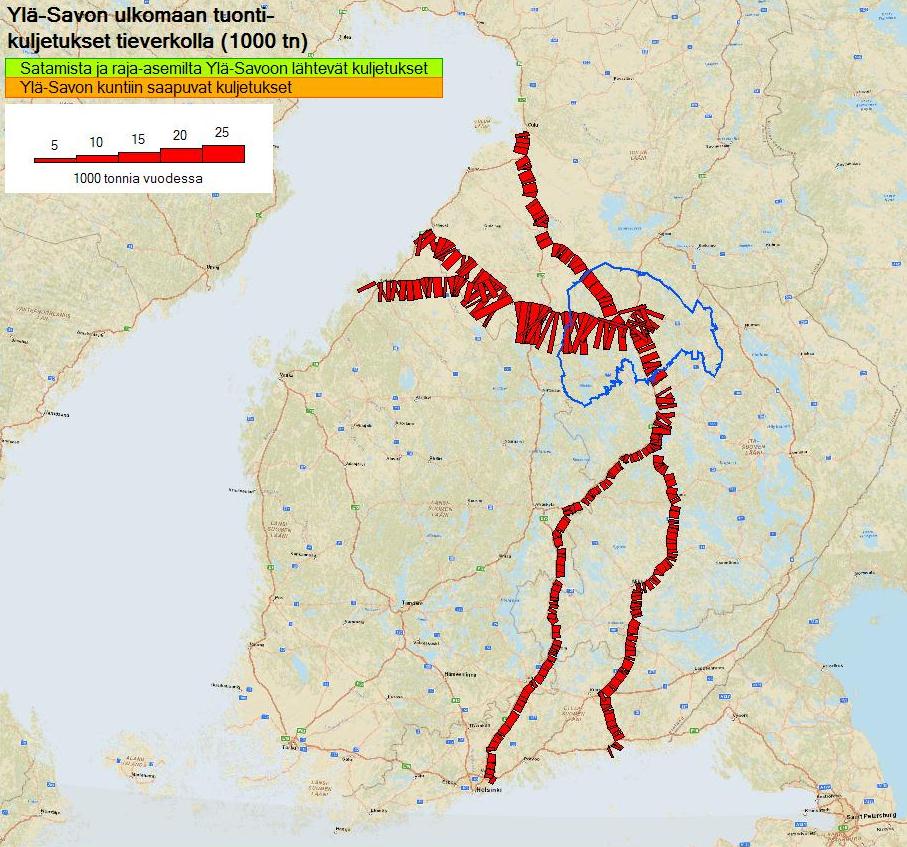 16 Ylä-Savon ulkomaan tuontikuljetukset Oulu 20