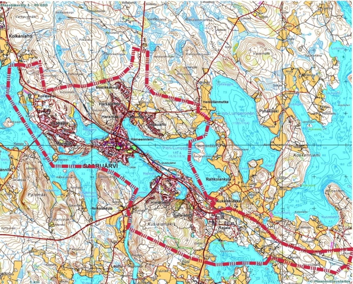 Saarijärven kaupungin keskusta on laajan alueen seudullinen