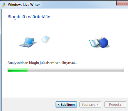 Sitten alkaa blogitilin määrittely.
