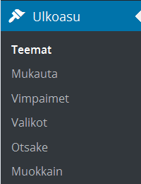 12. ULKOASU Osiossa Ulkoasu voi vaikuttaa blogin ulkoasuun ja vimpaimiin. Tämä on kaiken keskus, kun halutaan vaikuttaa siihen, miltä sivusto näyttää. 12.