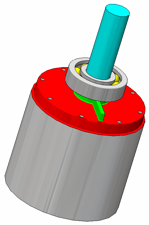CAD työkalut harjoituksessa Metallisen kestomuottikappaleen suunnittelua 1 Vaihtoehto 1: Yksinkertainen kokoonpano, jonka punaisella, vihreällä ja sinisellä värillä merkityille alueille suunnitellaan
