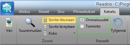 Readiris TM 14 - Käyttöopas Paneelien piilottaminen Paneelien piilottaminen pysyvästi: Napsauta Katselu-valikkoa. Poista valinnat ruuduista, joita vastaavat paneelit haluat piilottaa.