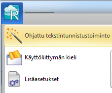 Osio 3: Asiakirjan peruskäsittely Asetusten lataaminen: Napsauta Readiris-painiketta. Valitse sen jälkeen tallentamasi asetustiedosto napsauttamalla kohtaa Asetusten lataaminen.