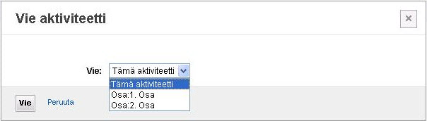Aktiviteettien vienti Voit luoda monenlaisia laskentataulukoihin perustuvia raportteja viemällä tietoja aktiviteeteista.
