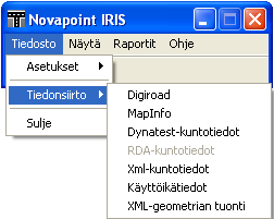 6(162) 1.2. Käyttöliittymä 1.3. Pääikkuna Pääikkuna on Novapoint IRIS -työasemasovelluksen keskus, josta hallitaan järjestelmän muita ikkunoita ja niiden käyttäytymistä.