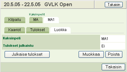 12(16) Julkaiseminen tapahtuu seuraavasti: 1) Avaa kilpailun luokka ja valitse Luokka-välilehti 2) Julkaise painamalla Julkaise tulokset-painiketta 3) Paina Tulostus