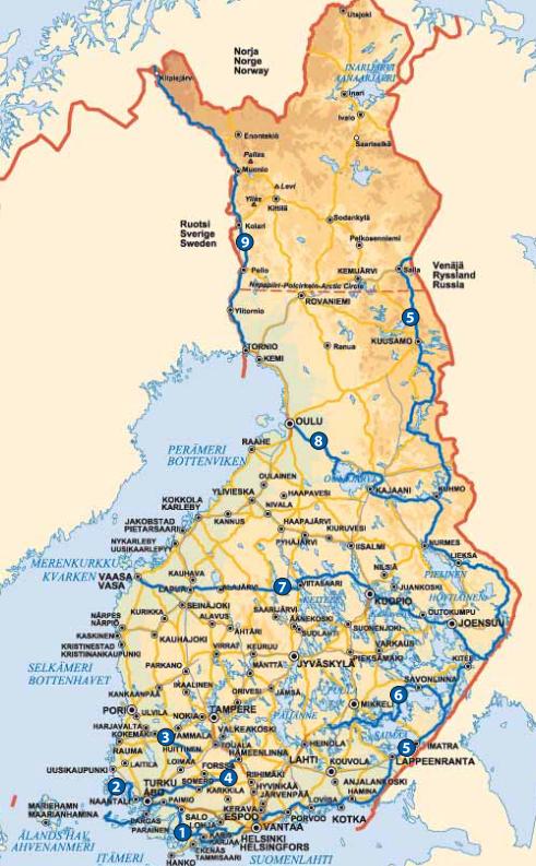 muita matkailuteitä voimakkaammin matkailukohde Useiden matkailuteiden rahoitus on ollut hankeluontoista ja hankkeen loppumisen jälkeen tien ja yhteisen brändin kehittäminen on pysähtynyt Osaa
