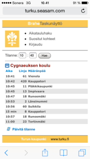 Fölialueelle Pysäkkinäyttöjä koko