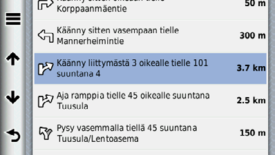 Valitsemalla 3D voit näyttää kartan kolmiulotteisena. Kartan työkalujen vaihtaminen Karttatyökalut näkyvät kartassa painikkeina, jotka mahdollistavat laitteen toimintojen nopean käytön.