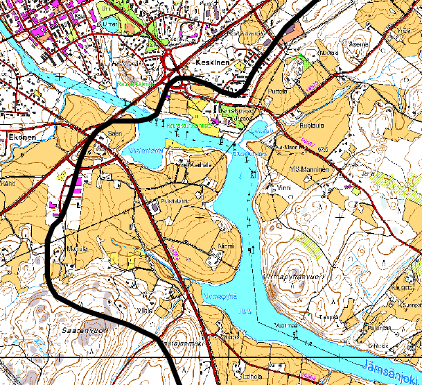 JÄMSÄN RISTEYS, km-1 vyöhyke Kaupalliselle vyöhykkeelle sijoittuvien mahdollisten uusien