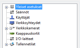 Luku 2 Asetusten yleiskatsaus Asetukset on jaettu kahdeksaan ryhmään (Kuva 2.1): Kuva 2.1: Asetukset. Yleiset asetukset Ohjelman yleiset asetukset.