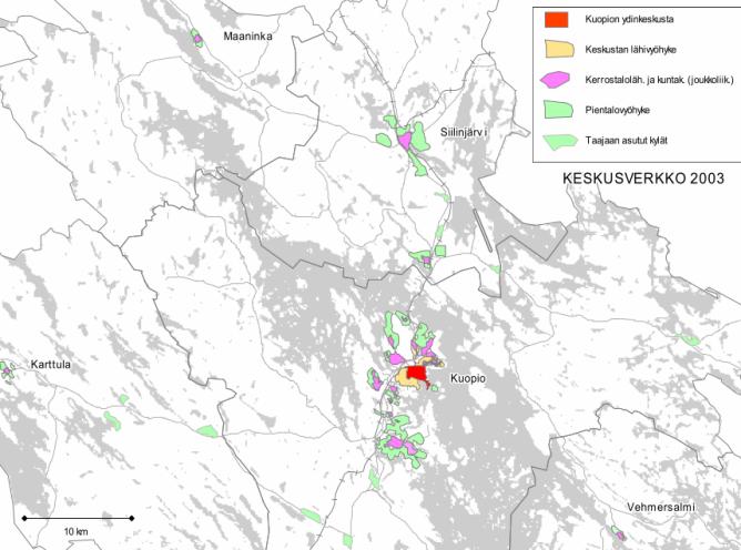 Palveluverkon nykytila Kuopion seudun maakuntakaavassa Maakuntakaavatyössä on tehty