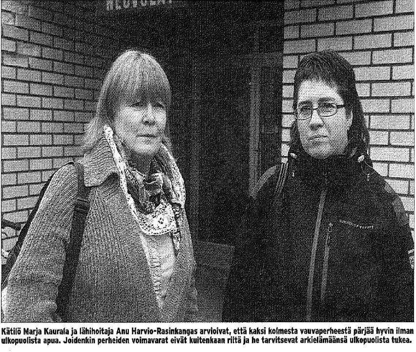 41 Kuva 16: Raskausajan ennakoivien kotikäyntien työpari Vaalassa (Tervareitti 6.5.
