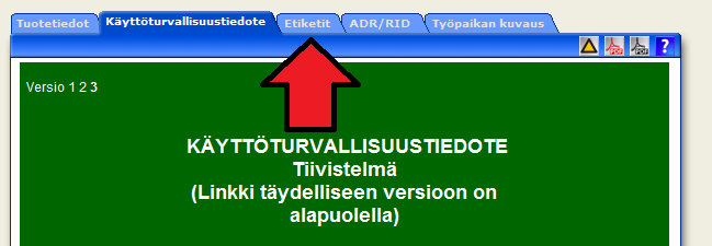 KEMIKAALIEN MERKITSEMINEN STU-07-032 Sivu 3/4 3.2 Kemikaalit käyttöpaikan mukaan Oma käyttöpaikka löytyy vasemmassa laidassa olevasta rakenteesta Turku - paikan alta.