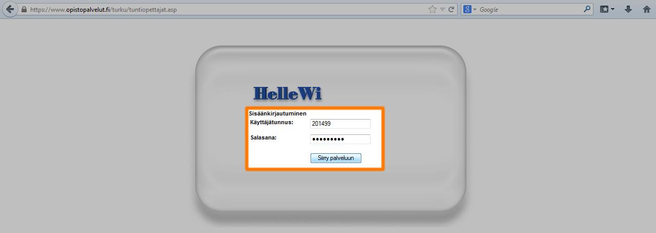 HelleWiin pääseminen Saat henkilökohtaiset HelleWi-tunnukset Mika Tammenkoskelta, mika.tammenkoski@turku.fi.