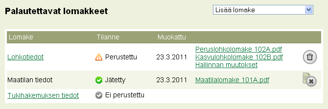 Lohkotietojen käsittelystä pääset takaisin Etusivulle ja muihin lomakkeisiin linkistä Etusivu Tukihaku Jos tilan hallintaan siirtyy uusia peruslohkoja, pääset hakemaan lohkot hakemukseen linkistä