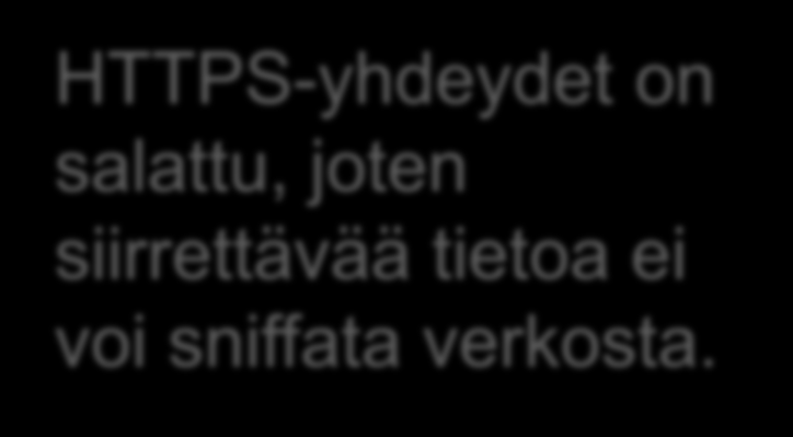 Turvallinen webbisivu (https) HTTPS-yhdeydet on