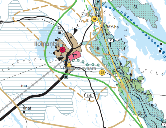 Alue on rakentamaton. Taajaman kaupallisetiset palvelut sijaitsevat noin 2,3 km:n ja koulupalvelut noin 3 km:n etäisyydellä.